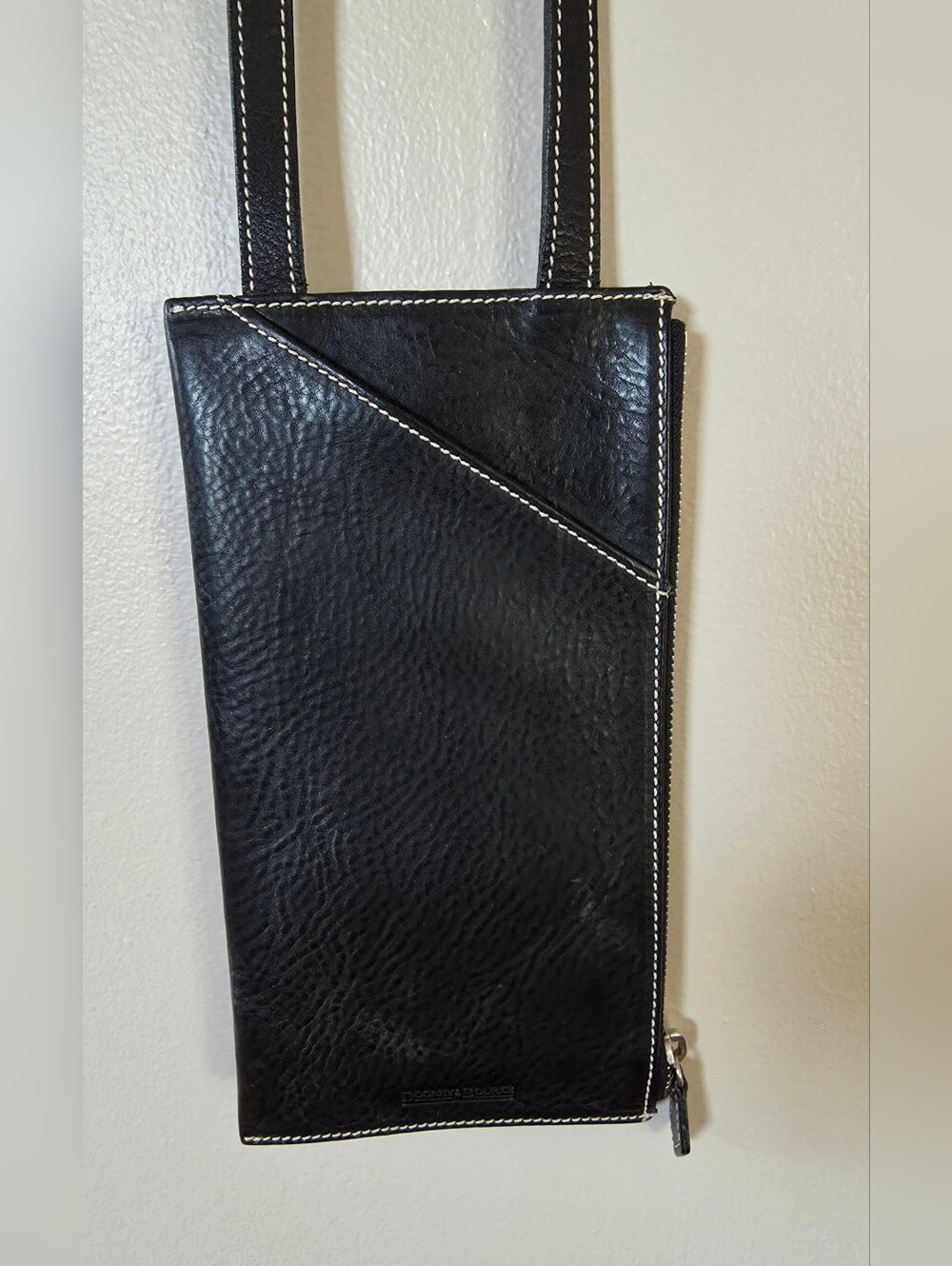 Dooney & Bourke Black Pebbled Leather Crossbody Pouch Bag